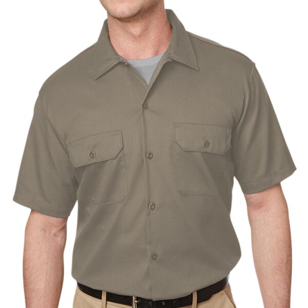 Men's Short Sleeve Slim Fit Flex Twill Work Shirt Thumbnail