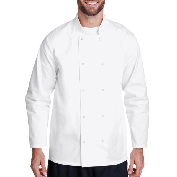 Unisex Studded Front Long-Sleeve Chef's Jacket Thumbnail