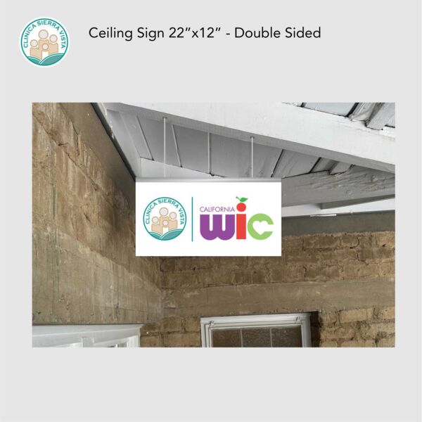 Ceiling Sign 22”x12” Double Sided Thumbnail