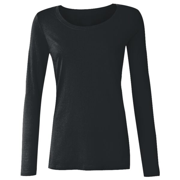 399 Ladies' Sheer Long-Sleeve Scoop Neck Cotton Tee Thumbnail