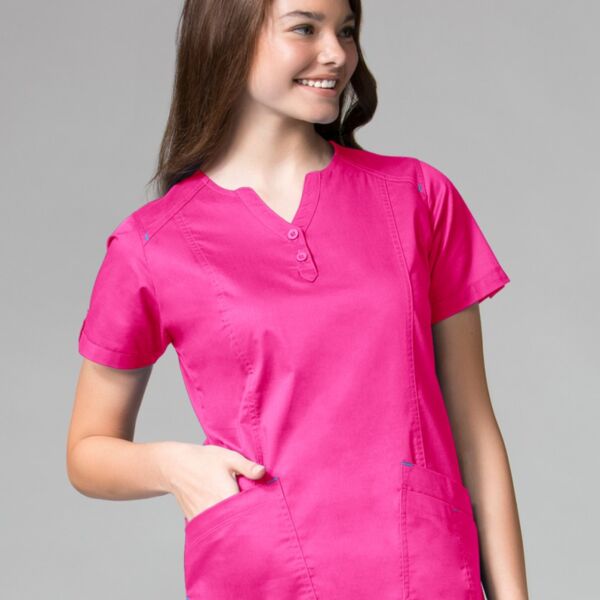 Maevn Buttoned Y-Neck Top Thumbnail