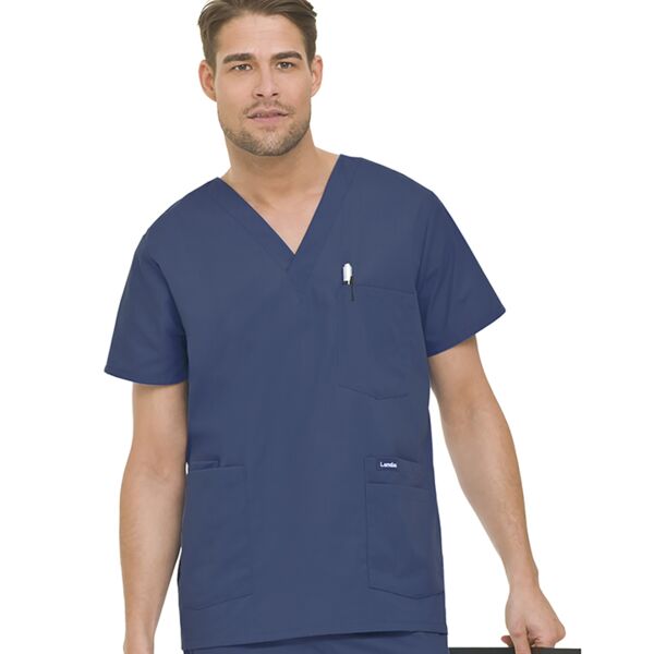 *Men's Landau 5-Pocket Scrub Top Thumbnail